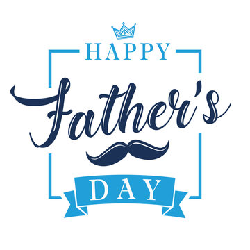 Happy Fathers Day calligraphy lettering banner. Happy father`s day vector vintage typography background. Dad my king illustration