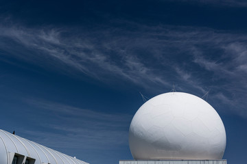 Meteorological station on a background of blue sky.