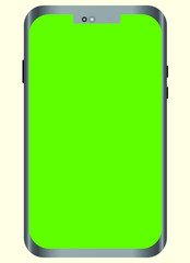 Realistic smartphone mockup. Cellphone frame with green screen isolated templates. Vector mobile device concept