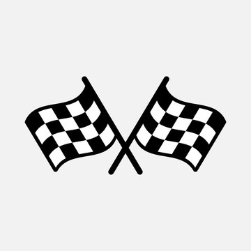 Racing Flag Icon Designed In A Flat Style