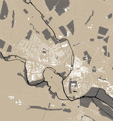 map of the city of Salisbury, England, UK