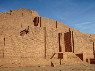Main facade of ziggurat Chogha Zanbil, near Shush, Iran. It's one of most ancient existent...