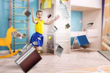 World of books concept . Mixed media