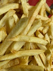 french fries on a white background