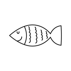 Cute exotic fish. Underwater resident. Vector illustration.
