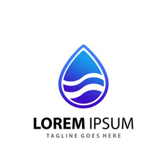 Abstract Water Drop Clean Modern Logo Design Template Vector Premium