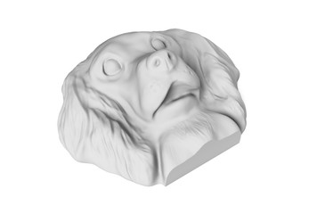 3d render dog shaped cocker spaniel keychain