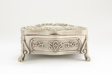 silver box on a white background