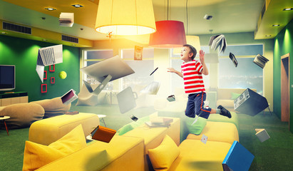 World of books concept . Mixed media