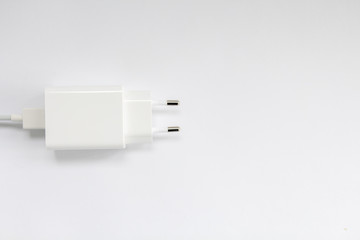 white mobile charger on a white background