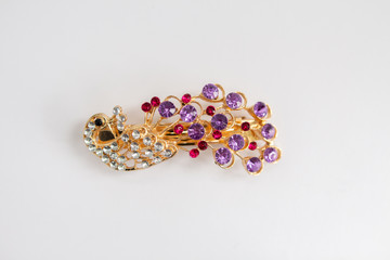 gold peacock in the form peacock with precious