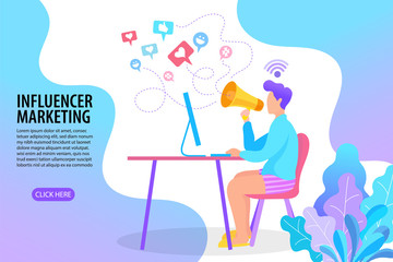 vector digital marketing types icons influencer online advertising social network promotion
