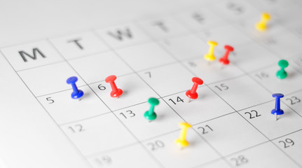 Calendar Page Business Events Busy Deadlines Scheduling And Time Management Concept
