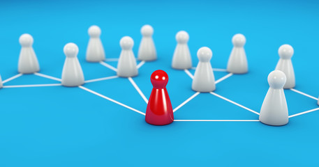 Obraz premium Social Media Web Network Digital Teamwork Leadership
