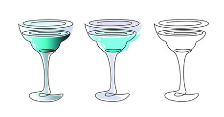 a glass of cocktails vector illustration