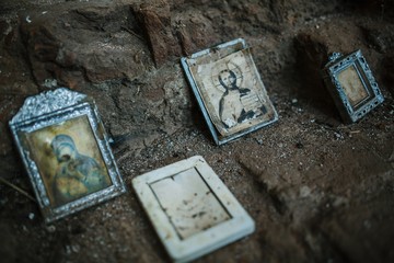 Old icons in an abandoned church