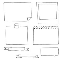 set of doodle frames for organizing diary entries