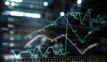 Business graph and trade monitor