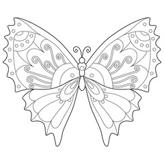 fantasy decorative butterflies anti-stress adult coloring book