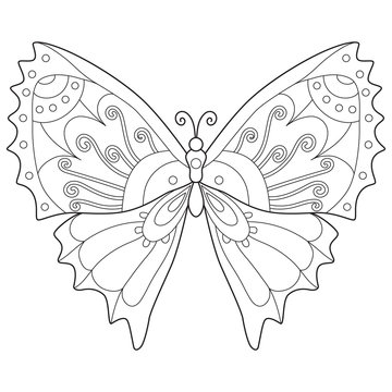 fantasy decorative butterflies anti-stress adult coloring book