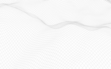 Abstract landscape on a white background. Cyberspace grid. hi tech network. 3d technology illustration. 3D illustration