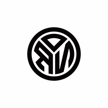 recommend clip art: RN monogram logo with circle outline design template