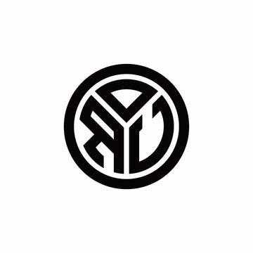 recommend clip art: RU monogram logo with circle outline design template