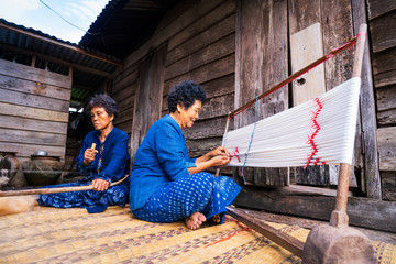 Craftsmen of Thai indigo cotton. Local Master are the original Indigo Cotton Weaving in the...