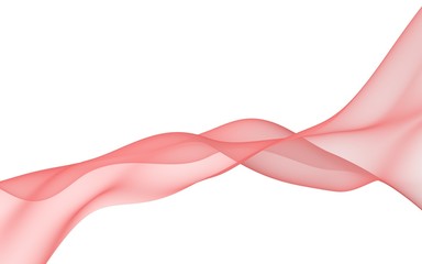 Abstract wave. Scarf. Bright ribbon on white background. Abstract smoke. Raster air background. 3D illustration