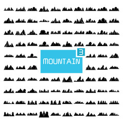 mountain range silhouette vector illustration set