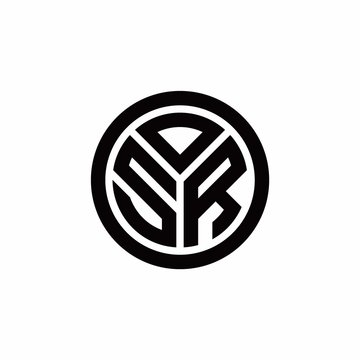 recommend clip art: SR monogram logo with circle outline design template