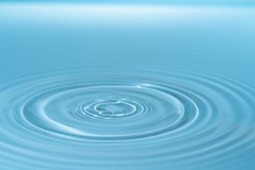 Waves on the surface of the water from a collision. Drop of water drop to the surface.
