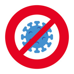 campaign of stop 2019 ncov with particle in forbidden signal vector illustration design