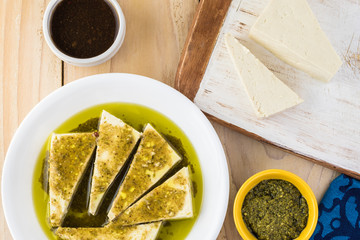 Roasted marinated tofu.