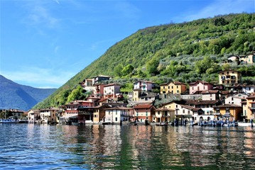 Fototapeta na wymiar Monte Isola, Lake Iseo, Italy on a sunny summer day