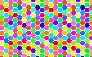 Honeycomb many color, multicolored. Isometric geometry. 3D illustration