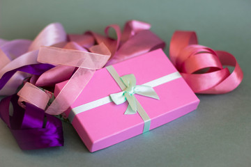 pink gift box with bow