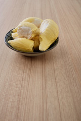 Durian fruit placed on a plate