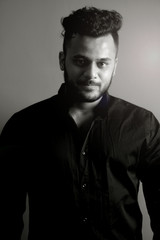  monochrome portrait of a handsome young man