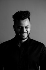  monochrome portrait of a handsome young man