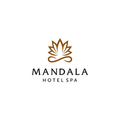 Abstract mandala lotus flower swirl logo icon vector design. Elegant premium ornament vector logotype symbol.