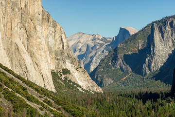 Yosemite National Park with El Capitan, Cathedral Rocks and the Half Dome in the background