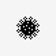 COVID-19 Coronavirus awareness - 8-bit corona virus logo icon