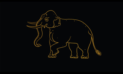 elephant in Thai traditional painting vector