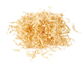 wood shavings isolated on white background