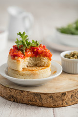 crumpets poivron salade fait maison