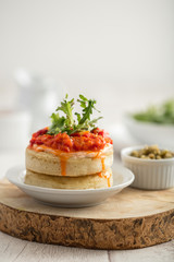 crumpets poivron salade fait maison