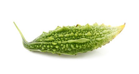 Ripe green bitter melon fruit with unusual ridged skin