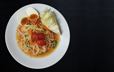 Thai famous food papaya salad,we call 