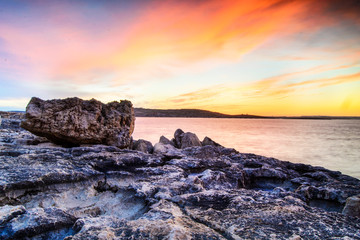 Atardecer junto al mar